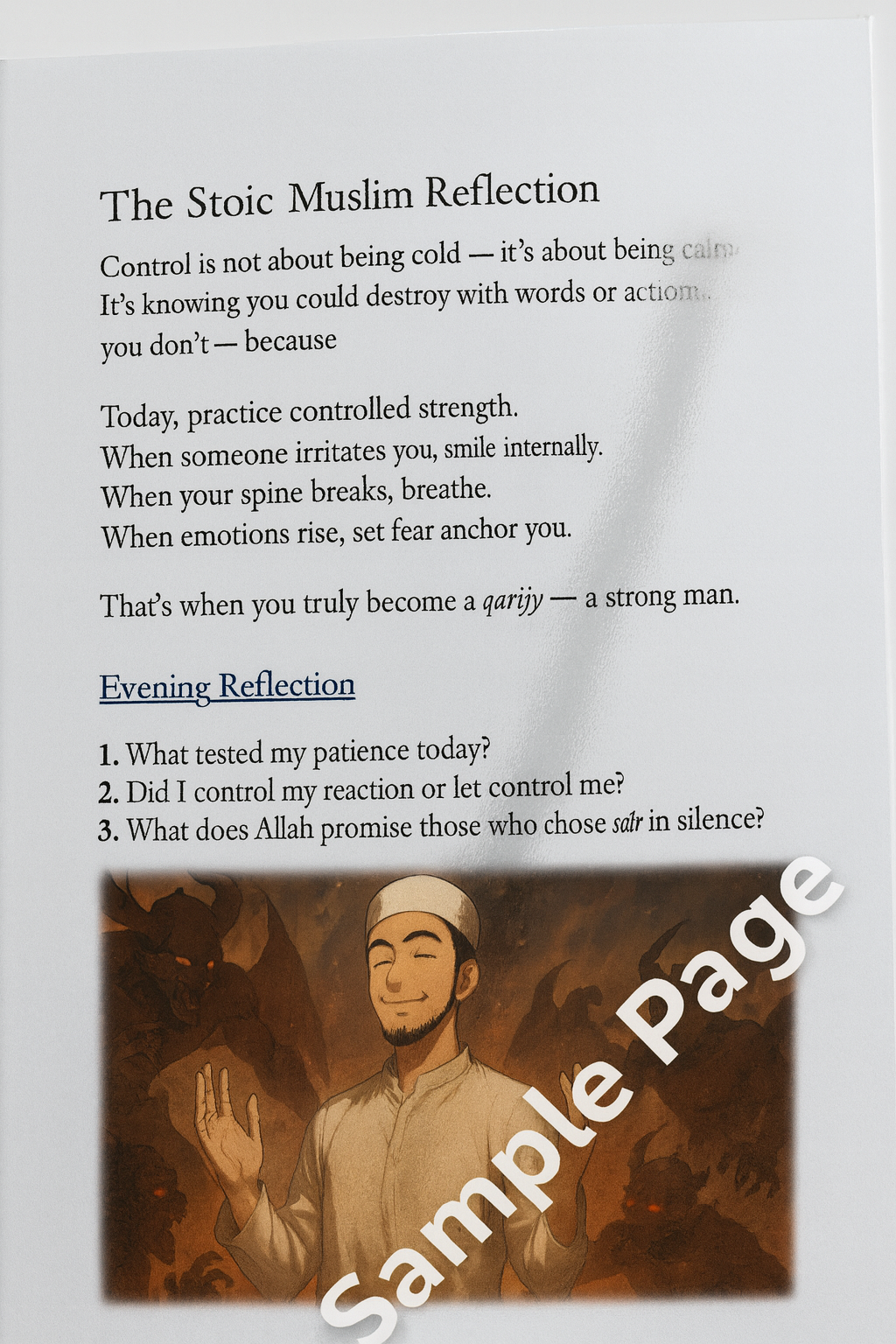 Sample page of amazing mens ebook guide guidebook for calm happiness and strength