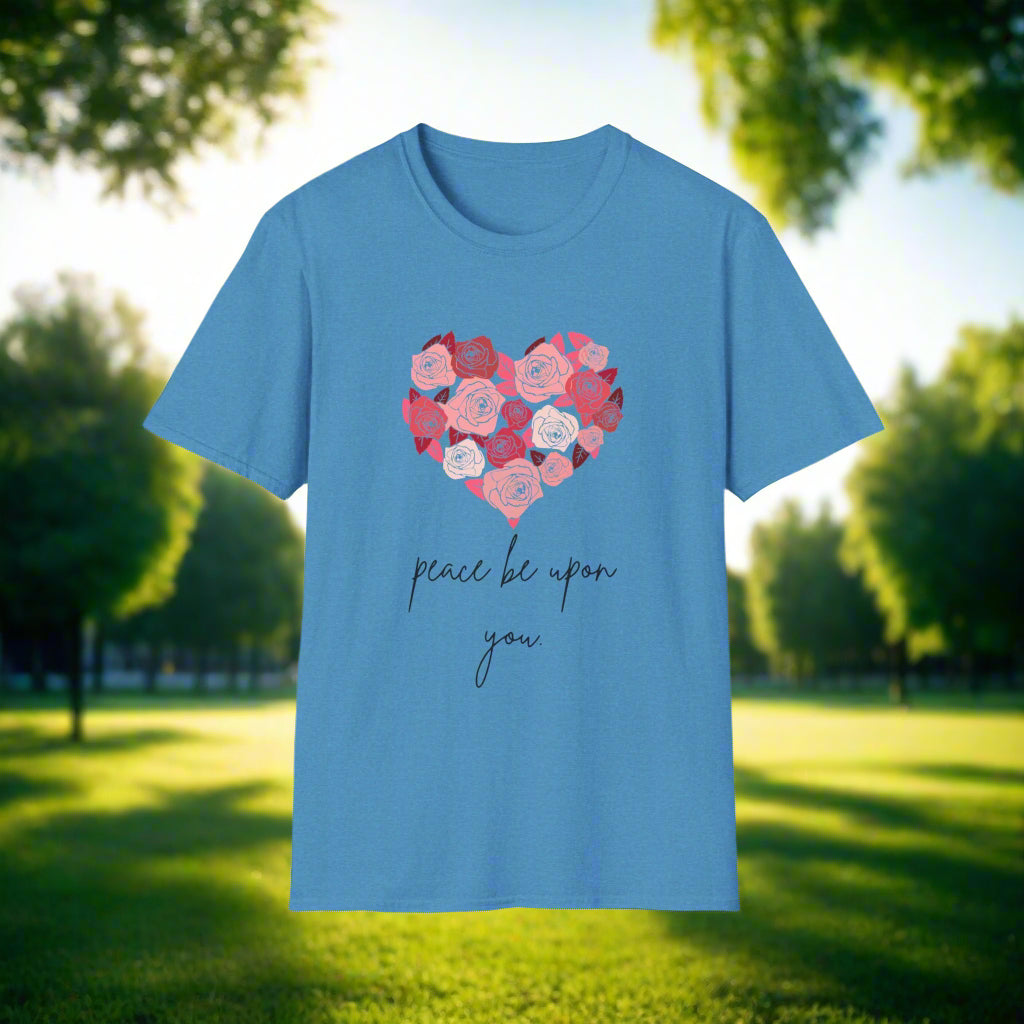 Blue  Unisex PEACE BE UPON YOU salam muslim casual tshirt