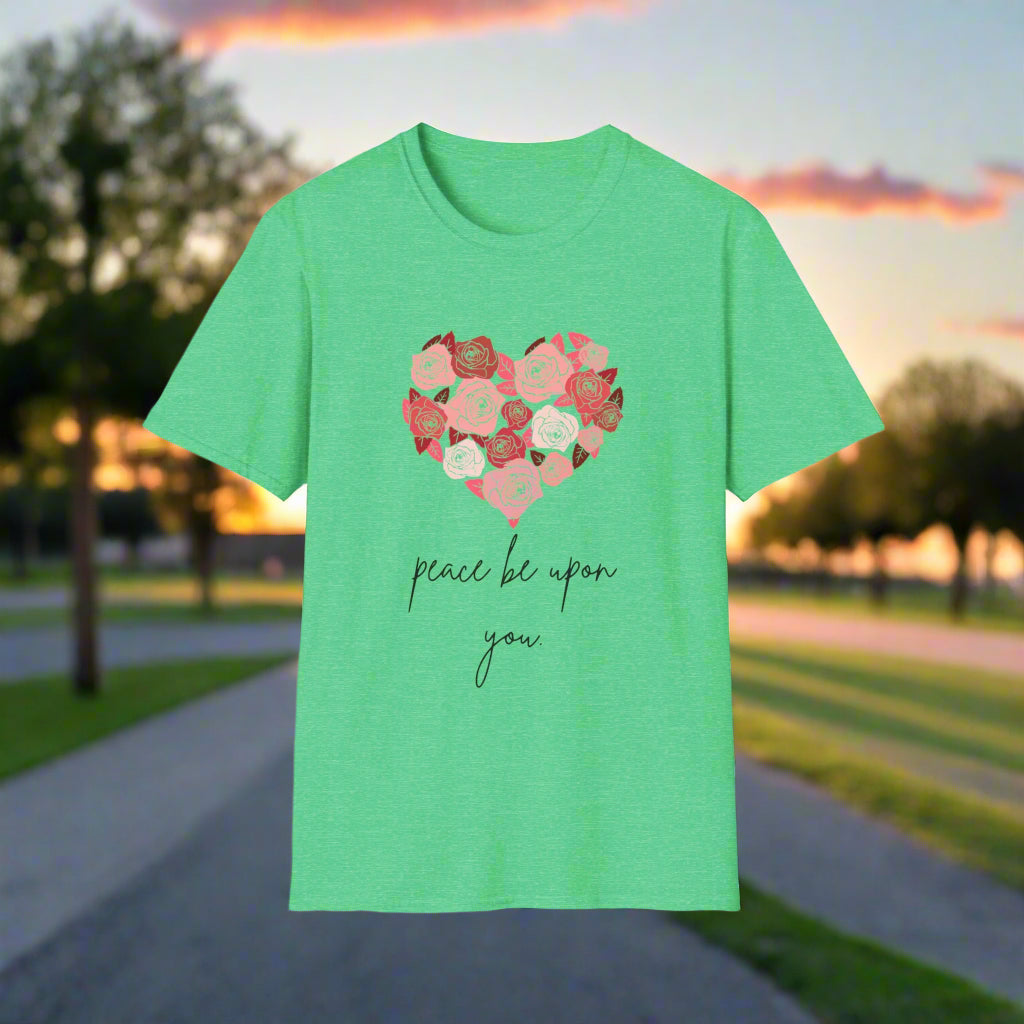 Bright Light Green  Unisex PEACE BE UPON YOU salam muslim casual tshirt