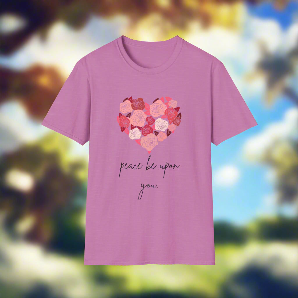 dark pink  Unisex PEACE BE UPON YOU salam muslim casual tshirt
