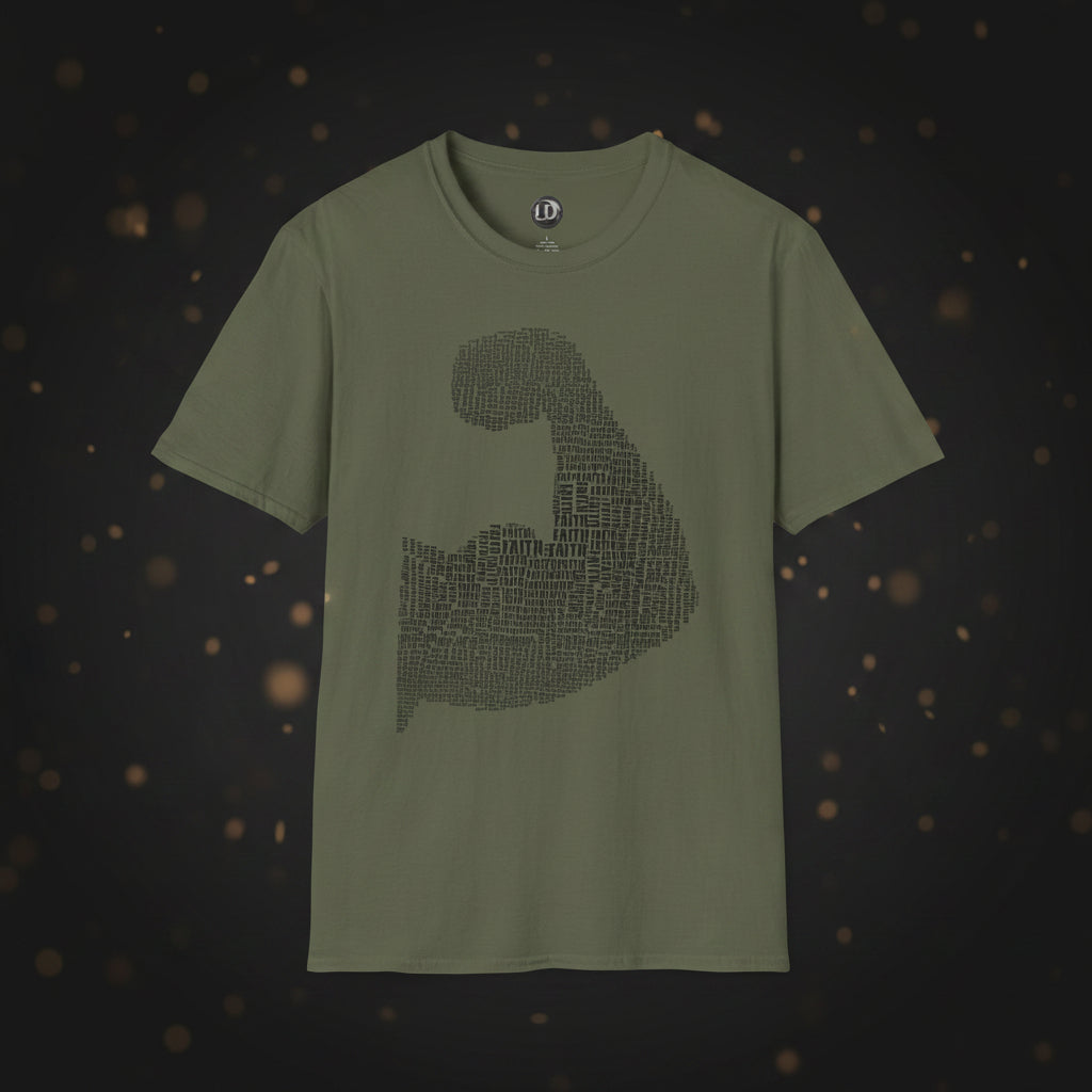 green khaki premium faith islamic tshirt strong muscle bicep flex custom niche premium tee