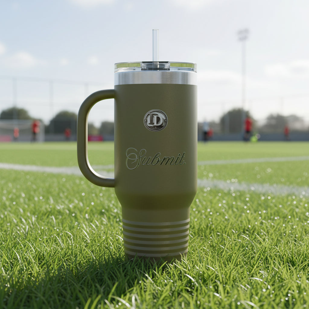 Army olive green khaki insulated travel mug stanley cup with handle Muslim Islamic faith cup hydration