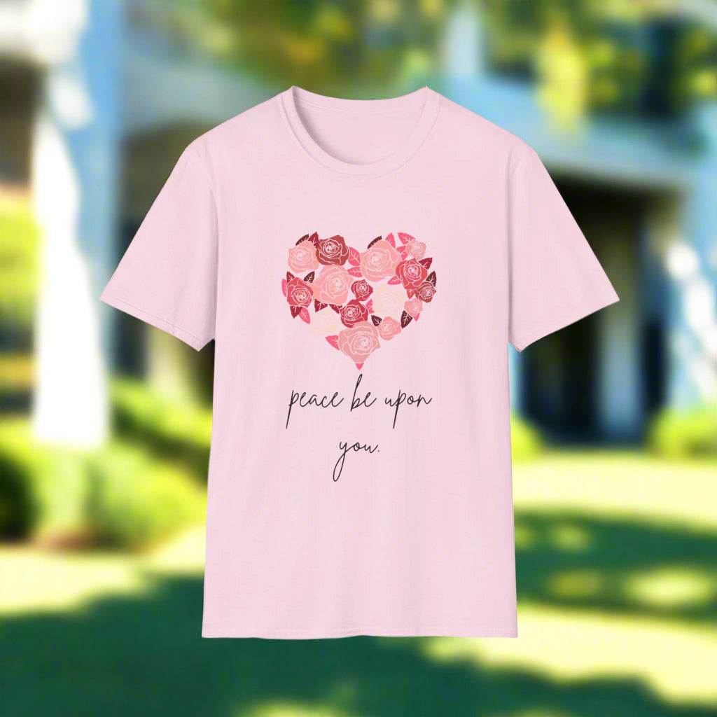 Pink  Unisex PEACE BE UPON YOU salam muslim casual tshirt